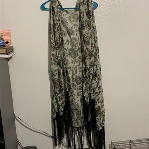 Cardigan with Fringe on the ends